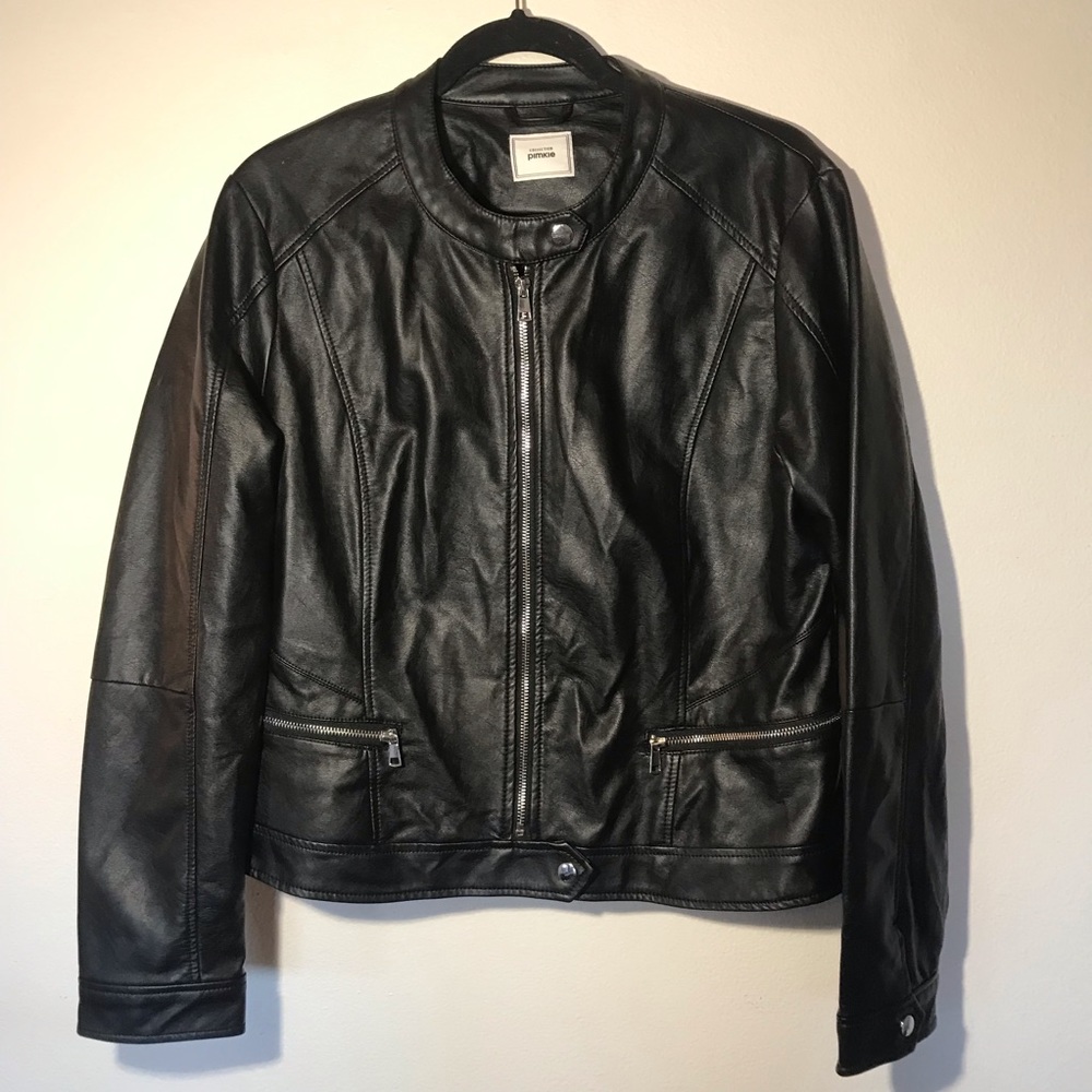 Pimkie EU Black Faux Leather Jacket SZ L